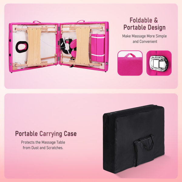 MaxKare Massage Table Portable Massage Bed 84 Inches Spa Lash bed Pink